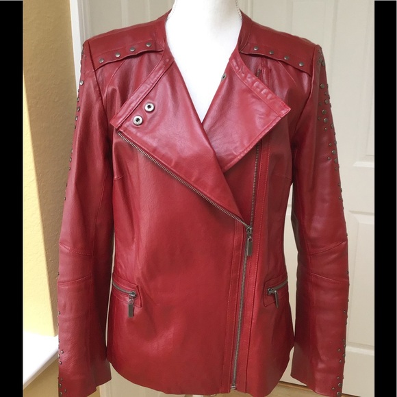 Andrea Landau Jackets & Blazers - Andrea Landau 100% Genuine Leather Studded Jacket